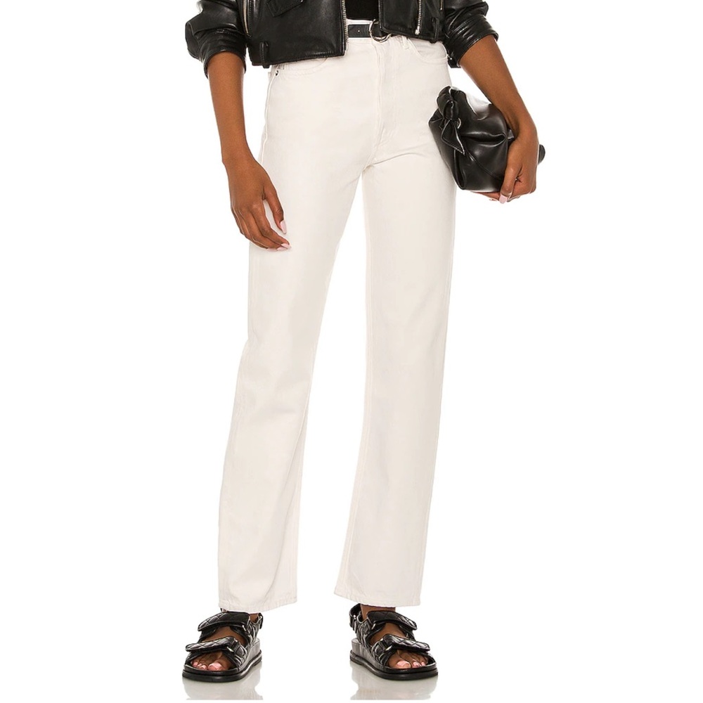AGOLDE Riley Crop in White Size 25